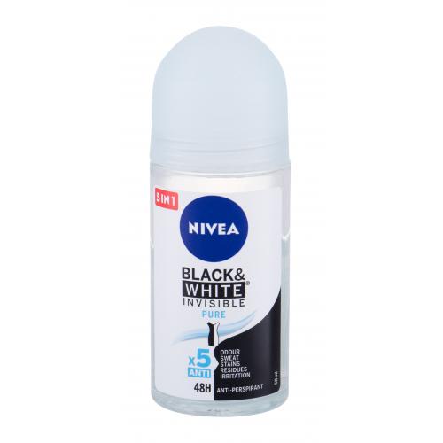 Nivea Black & White Invisible Pure 48h 50 ml antiperspirant pre ženy roll-on