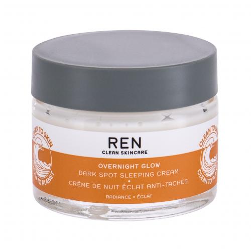 REN Clean Skincare Radiance Overnight Glow 50 ml nočný pleťový krém na veľmi suchú pleť; na pigmentové škvrny; na rozjasnenie pleti