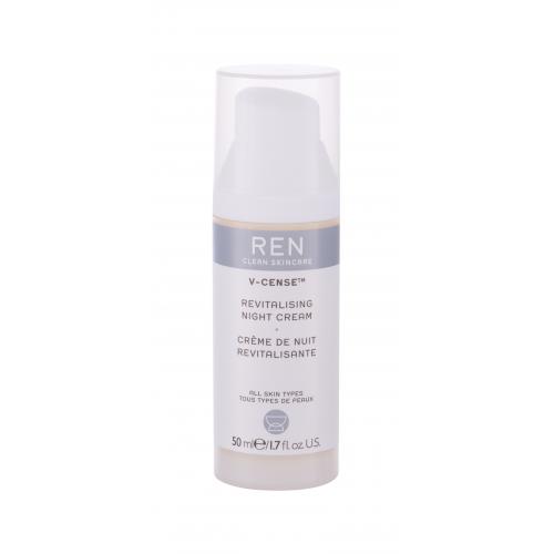 REN Clean Skincare V-Cense Revitalising 50 ml nočný pleťový krém na veľmi suchú pleť; výživa a regenerácia pleti; proti vráskam; na rozjasnenie pleti