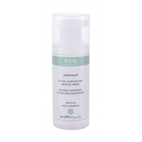 REN Clean Skincare Evercalm Ultra Comforting Rescue 50 ml pleťová maska W na veľmi suchú pleť; na dehydratovanu pleť; na citlivú a podráždenú pleť