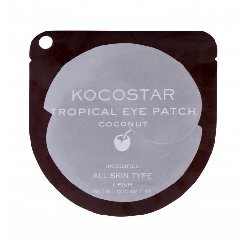 Kocostar Eye Mask Tropical Eye Patch 3 g pleťová maska Coconut proti vráskam; na rozjasnenie pleti; na opuchy a kury pod očami; na dehydratovanu pleť