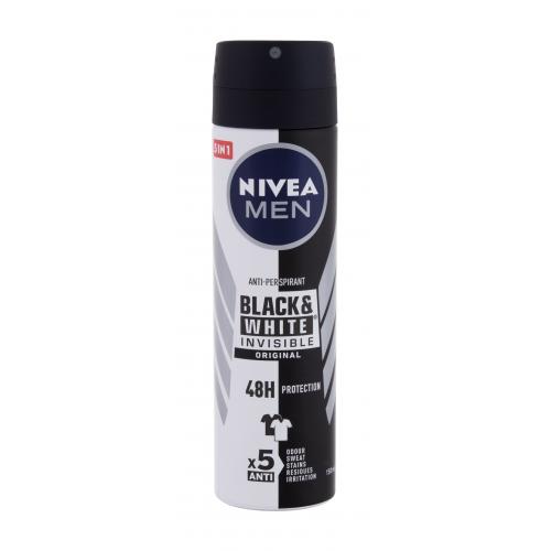 Nivea Men Invisible For Black & White Original Deospray 150 ml antiperspirant pre mužov deospray