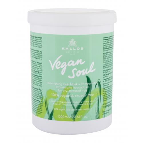 Kallos Cosmetics Vegan Soul Nourishing 1000 ml maska na vlasy pre ženy na šedivé vlasy; na oslabené vlasy