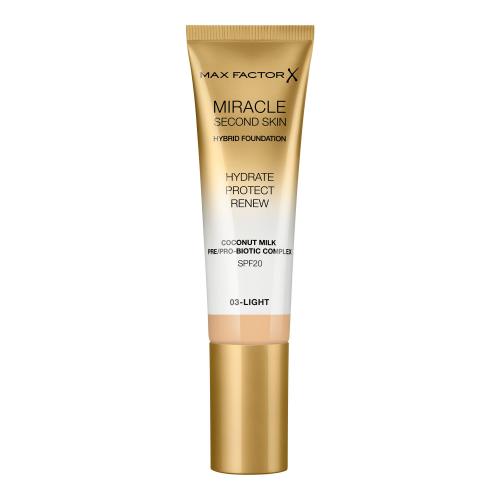 Max Factor Miracle Second Skin SPF20 30 ml hydratačný make-up. pre ženy 03 Light