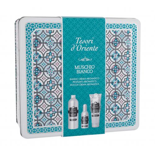 Tesori d´Oriente Muschio Bianco darčeková kazeta parfumovaná voda 100 ml + sprchovací krém 250 ml + pena do kúpeľa 500 ml pre ženy