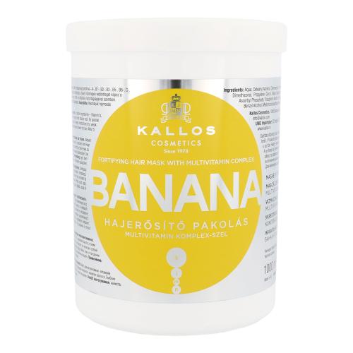 Kallos Cosmetics Banana 1000 ml posilňujúca maska pre suché a poškodené vlasy pre ženy