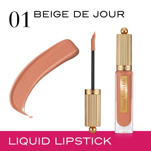 BOURJOIS Paris Rouge Velvet Ink 3,5 ml rúž pre ženy 01 Beige de Jour tekutý rúž