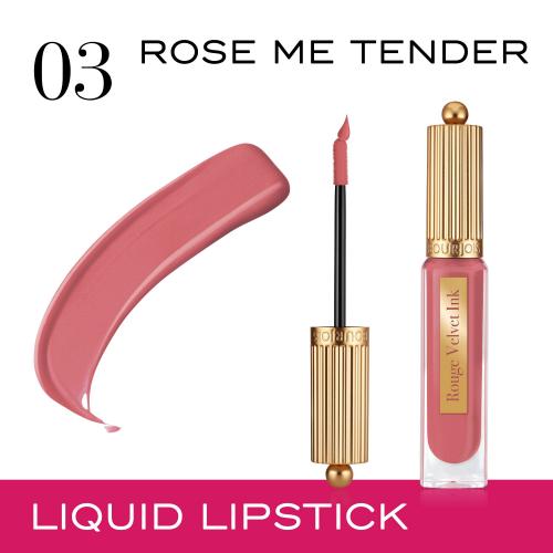 BOURJOIS Paris Rouge Velvet Ink 3,5 ml rúž pre ženy 03 Rose Me Tender tekutý rúž