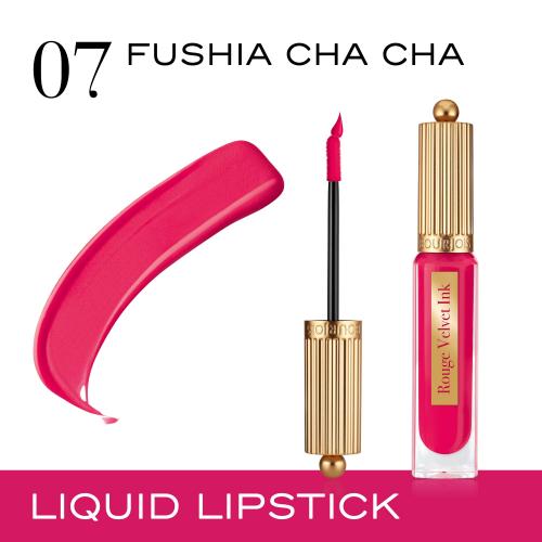 Bourjois Rouge Velvet Ink tekutý rúž s matným efektom odtieň 07 Fushia Cha Cha 3.5 ml