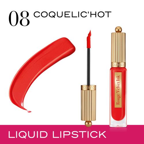 BOURJOIS Paris Rouge Velvet Ink 3,5 ml rúž pre ženy 08 Coquelic'Hot tekutý rúž