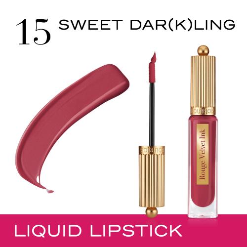 BOURJOIS Paris Rouge Velvet Ink 3,5 ml rúž pre ženy 15 Sweet Dar(k)ling tekutý rúž
