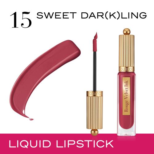 Bourjois Rouge Velvet Ink tekutý rúž s matným efektom odtieň 15 Sweet Dar(k)ling 3.5 ml