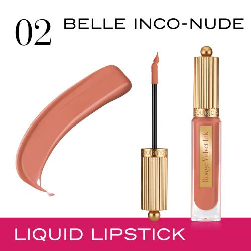 BOURJOIS Paris Rouge Velvet Ink 3,5 ml rúž pre ženy 02 Belle Inco-Nude tekutý rúž