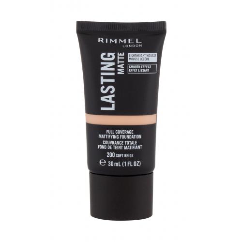 Rimmel Lasting Matte zmatňujúci make-up odtieň 200 Soft Beige 30 ml