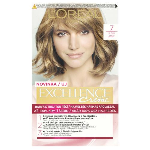 L'Oréal Paris Excellence Creme Triple Protection 48 ml farba na vlasy pre ženy 7 Natural Blonde na všetky typy vlasov
