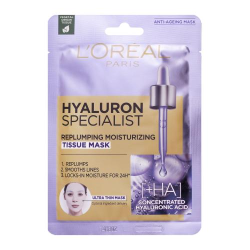 L'Oréal Paris Hyaluron Specialist Replumping Moisturizing 1 ks pleťová maska na zmiešanú pleť; na normálnu pleť; proti vráskam