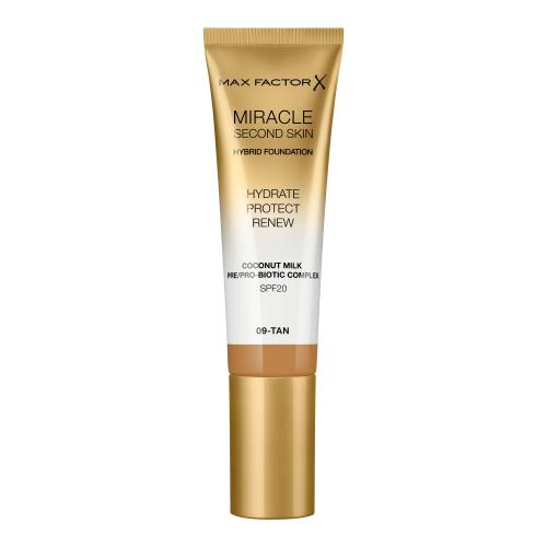 Max Factor Miracle Second Skin SPF20 30 ml hydratačný make-up pre ženy 09 Tan