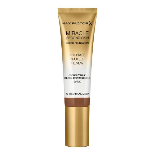 Max Factor Miracle Second Skin SPF20 30 ml hydratačný make-up pre ženy 12 Neutral Deep