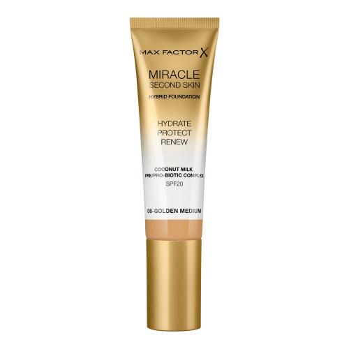 Max Factor Miracle Second Skin SPF20 30 ml hydratačný make-up pre ženy 06 Golden Medium
