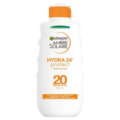 Garnier Ambre Solaire Hydra 24H Protect SPF20 200 ml opaľovací prípravok na telo unisex na veľmi suchú pleť; na dehydratovanu pleť