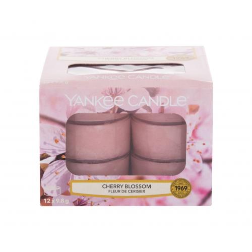 Yankee Candle Aromatické čajové sviečky Cherry Blossom 12 x 9,8 g