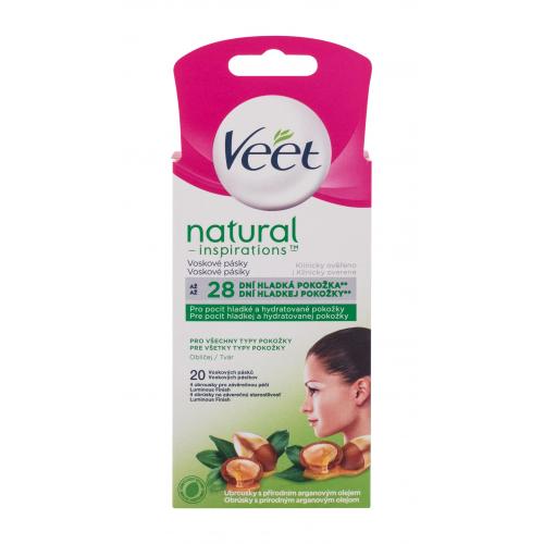 Veet Natural Inspirations™ voskové depilačné pásiky na tvár s arganovým olejom 20 ks