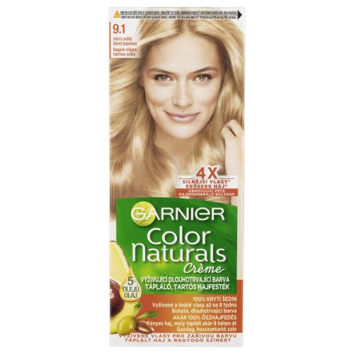 Garnier Color Naturals Créme 40 ml farba na vlasy pre ženy 9,1 Natural Extra Light Ash Blond na všetky typy vlasov; na farbené vlasy