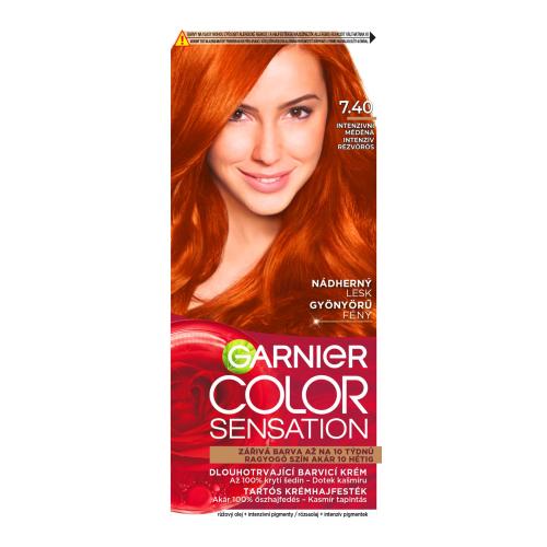 Garnier Color Sensation 40 ml farba na vlasy pre ženy 7,40 Intense Amber na všetky typy vlasov; na farbené vlasy