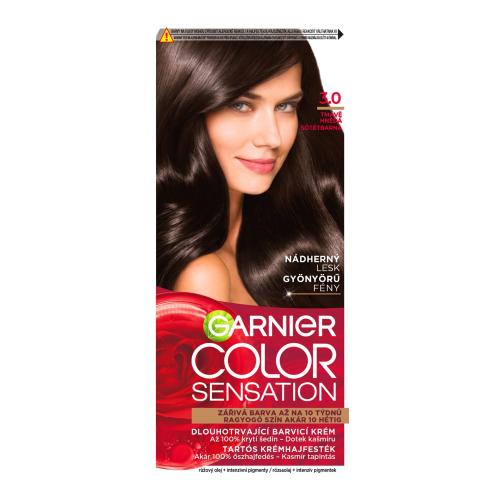 Garnier Color Sensation 40 ml farba na vlasy pre ženy 3,0 Prestige brown na všetky typy vlasov; na farbené vlasy