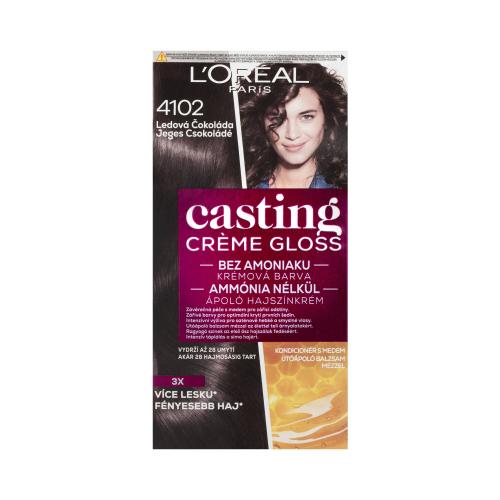 L'Oréal Paris Casting Creme Gloss 48 ml farba na vlasy pre ženy 4102 Iced Chocolate na všetky typy vlasov; na farbené vlasy