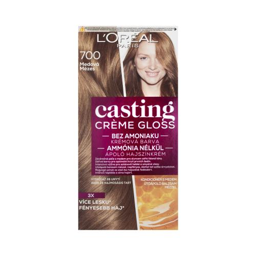 L'Oréal Paris Casting Creme Gloss 48 ml farba na vlasy pre ženy 700 Honey na všetky typy vlasov; na farbené vlasy
