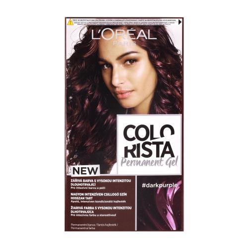 L'Oréal Paris Colorista Permanent Gel 60 ml farba na vlasy pre ženy Dark Purple na všetky typy vlasov; na farbené vlasy
