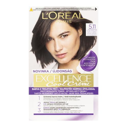 L’Oréal Paris Excellence Cool Creme farba na vlasy odtieň 5.11 Ultra Ash Light Brown 1 ks