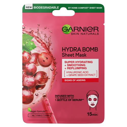 Garnier Textil Masks Hydra Bomb vyhladzujúca plátenná maska 28 g