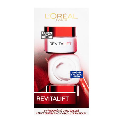 L'Oréal Paris Revitalift Duo Set darčeková kazeta denný pleťový krém Revitalift 50 ml + nočný pleťový krém Revitalift 50 ml na veľmi suchú pleť