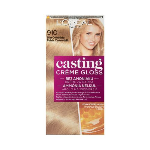 L'Oréal Paris Casting Creme Gloss 48 ml farba na vlasy pre ženy 910 White Chocolate na všetky typy vlasov; na farbené vlasy; na blond vlasy