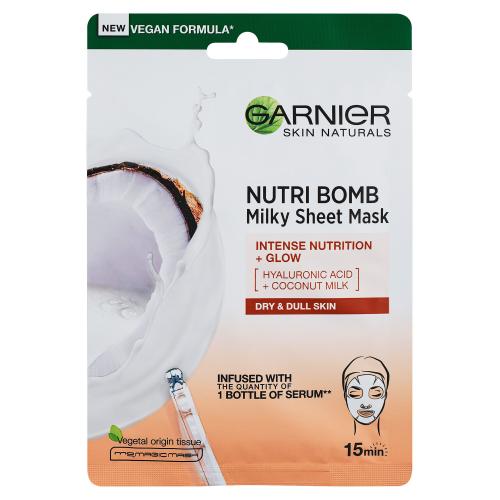Garnier Skin Naturals Nutri Bomb vyživujúca plátienková maska pre rozjasnenie pleti 28 g