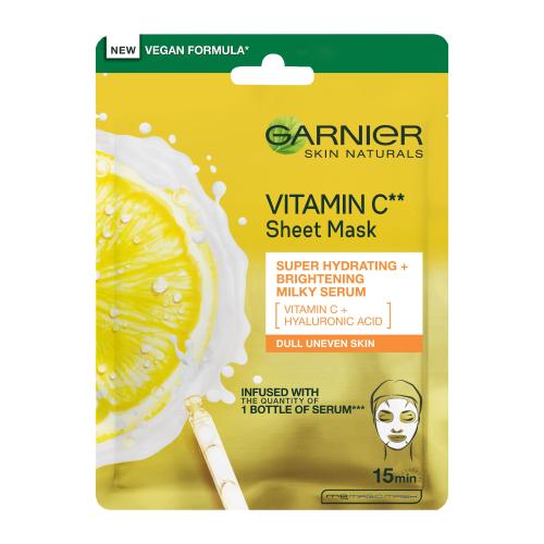 Garnier Skin Naturals Vitamin C plátenná maska s rozjasňujúcim a hydratačným účinkom s vitamínom C 28 g