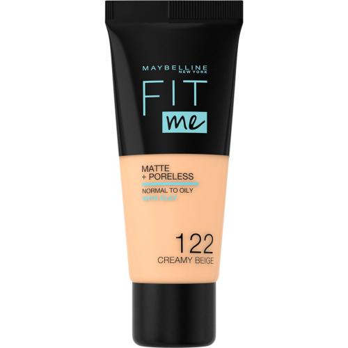 Maybelline Fit Me! Matte + Poreless 30 ml make-up pre ženy 122 Creamy Beige na všetky typy pleti; na mastnú pleť; na problematickú pleť s akné
