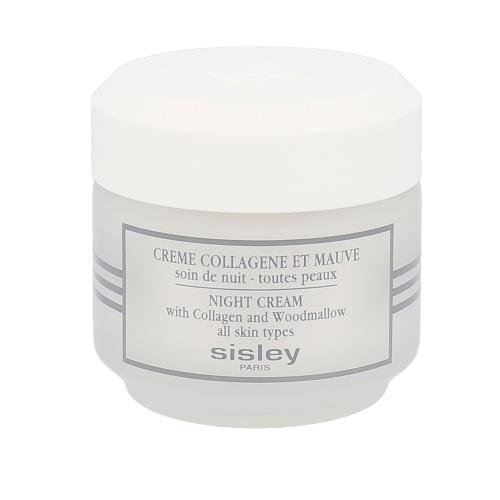 Sisley Night Cream With Collagen And Woodmallow 50 ml nočný pleťový krém pre ženy poškodená krabička na veľmi suchú pleť; proti vráskam
