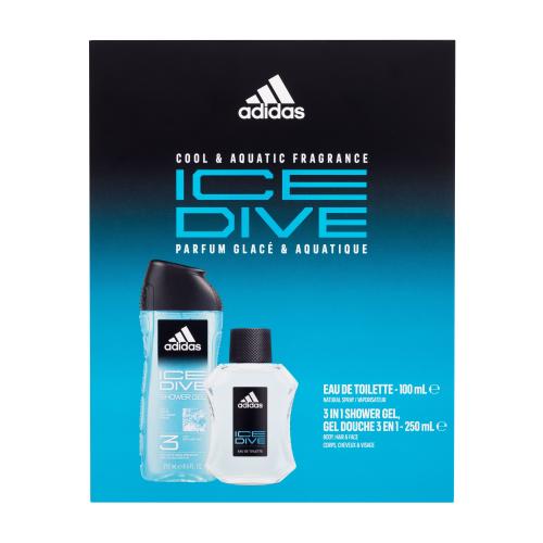Adidas Ice Dive darčeková kazeta toaletná voda 100 ml + sprchovací gél 250 ml pre mužov