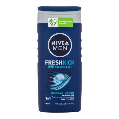 Nivea Men Fresh Kick Shower Gel 3in1 250 ml sprchovací gél pre mužov