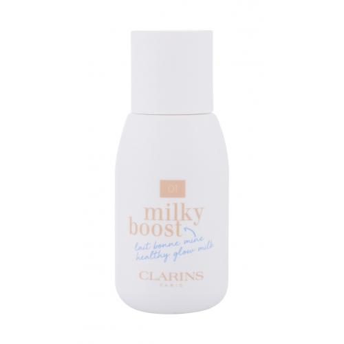 Clarins Milky Boost tónovacie mlieko pre zjednotenie farebného tónu pleti odtieň 01 Milky Cream 50 ml