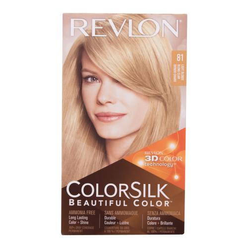 Revlon Colorsilk Beautiful Color farba na vlasy pre ženy farba na vlasy Colorsilk Beautiful Color 59,1 ml + vyvíjač 59,1 ml + kondicionér 11,8 ml + rukavice 81 Light Blonde