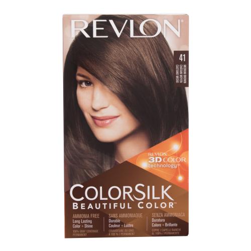 Revlon Colorsilk Beautiful Color farba na vlasy pre ženy farba na vlasy Colorsilk Beautiful Color 59,1 ml + vyvíjač 59,1 ml + kondicionér 11,8 ml + rukavice 41 Medium Brown