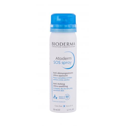 BIODERMA Atoderm SOS Spray 50 ml telový sprej na podráždenú suchú až veľmi suchú pokožku unisex