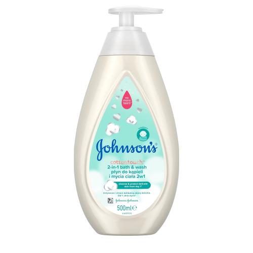 Johnson's® Cottontouch pena do kúpeľa a čistiaci gél 2 v 1 pre deti 500 ml