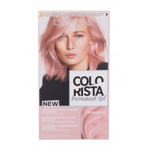 L'Oréal Paris Colorista Permanent Gel 60 ml farba na vlasy pre ženy poškodená krabička Rose Gold na všetky typy vlasov; na farbené vlasy