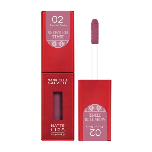 Gabriella Salvete Winter Time Matte Lips 4,5 ml rúž pre ženy 02 Frozen Berry tekutý rúž