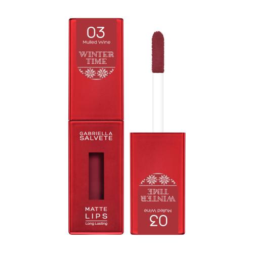 Gabriella Salvete Winter Time Matte Lips 4,5 ml rúž pre ženy 03 Mulled Wine tekutý rúž